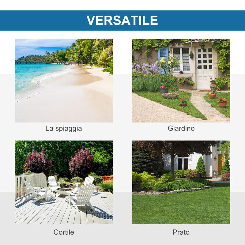 Outsunny Cort de Plajă Sky Blue Și Gri din Poliester Și Sticlă