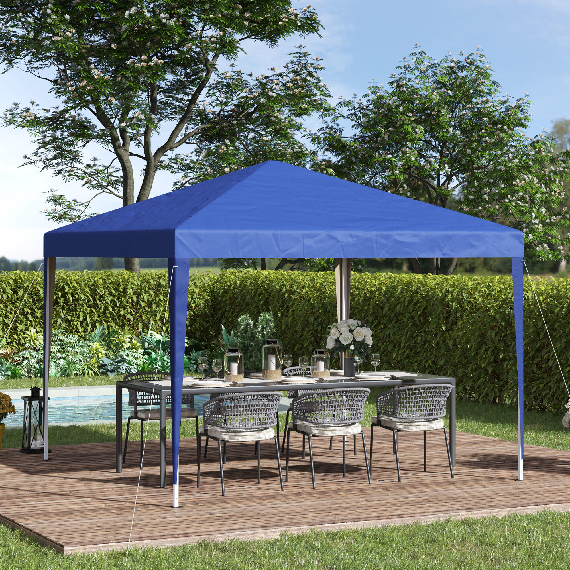 Carpa para eventos deportivos 295x295x255 cm Azul 2/8