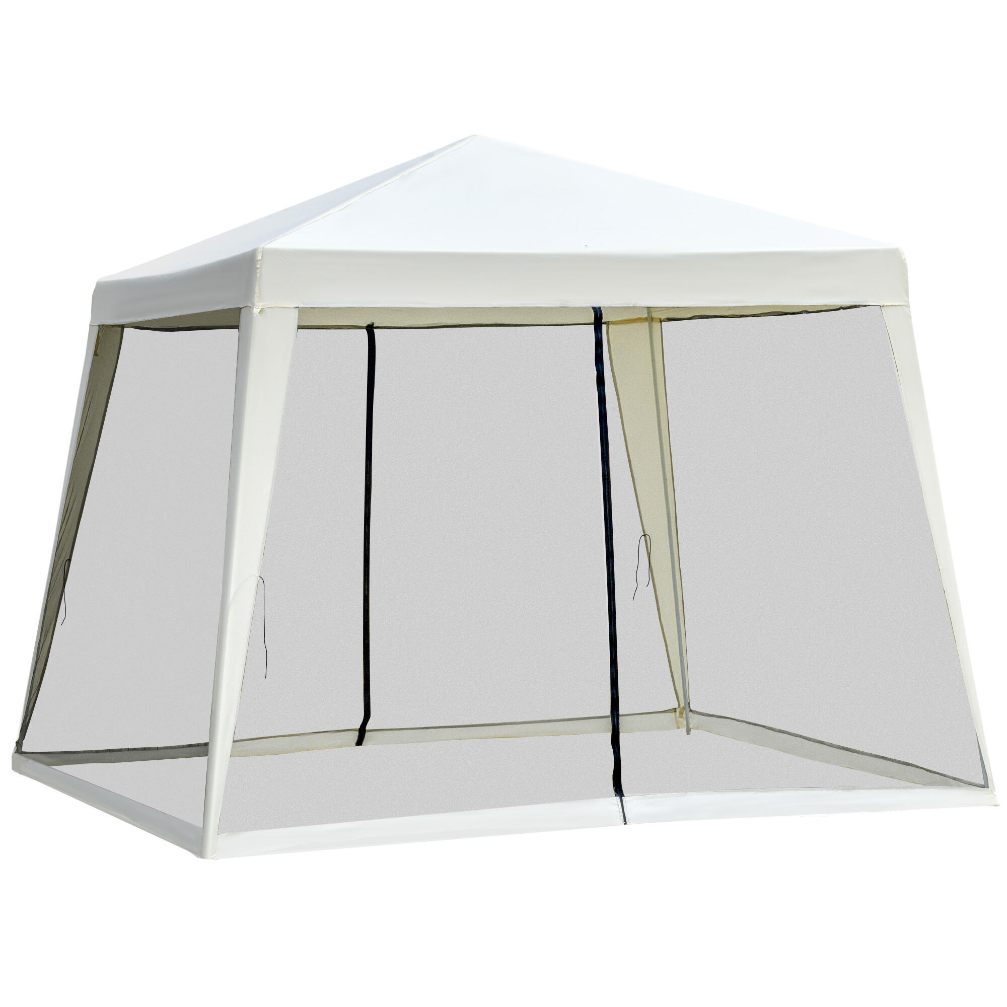 Outsunny Gazebo Impermeabile con Zanzariere da Esterno Beige Tendone 1/8
