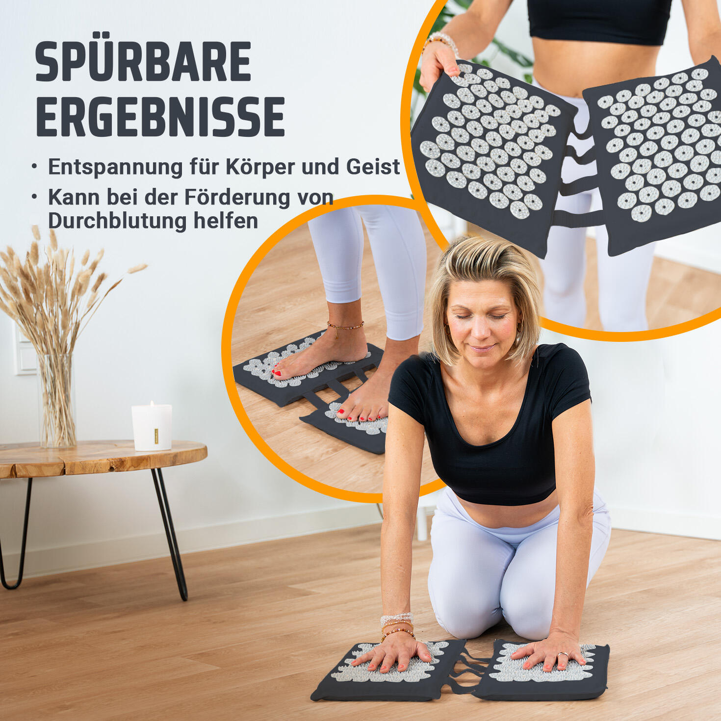 Akupressur Fußmatte– Vielseitige Stimulation – umweltfreundlich, mit Tragetasche 6/7