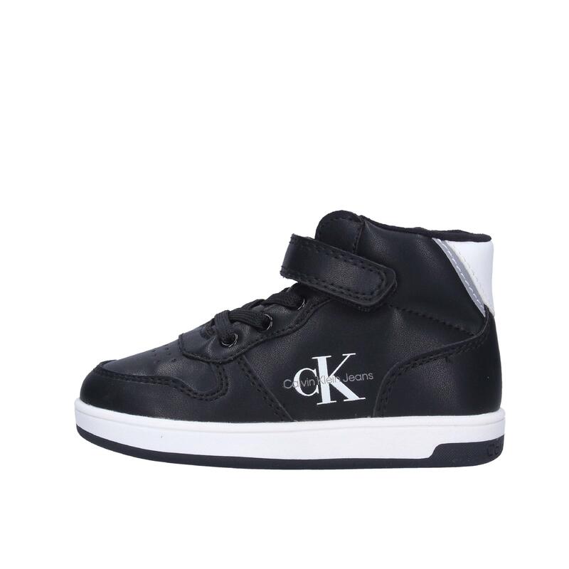 Seconde vie - Baskets montantes lacets/velcro enfant Calvin Klein black/white