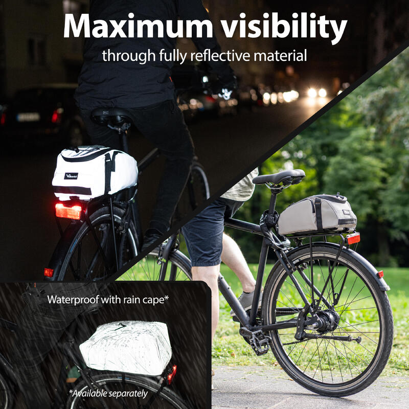 Sacoche velo Sacoche de porte-bagages + sac a dos + sacoche 3-en-1 etanche 10L