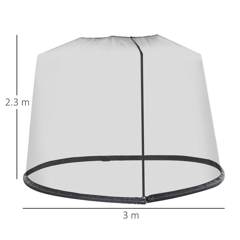 Outsunny Plasa Tantari pentru Umbrela 3X2,3M Reglabila deschidere cu Fermoar