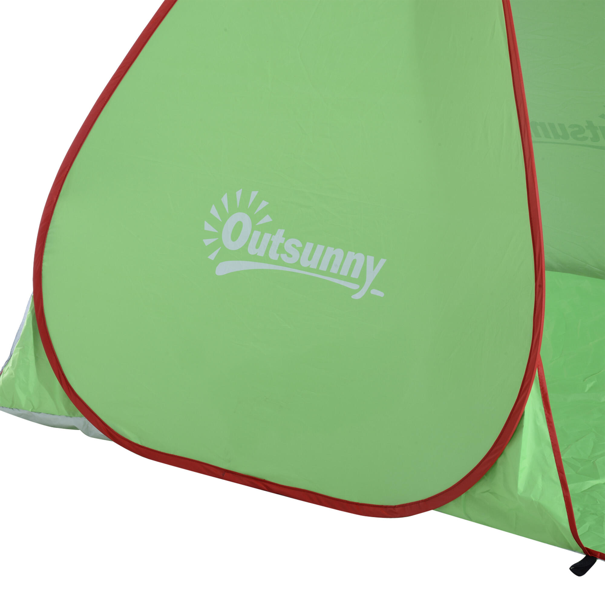 Outsunny Tenda da Spiaggia Pop Up Anti UV 30+ e Borsa 200x150x119 cm Verde 7/8
