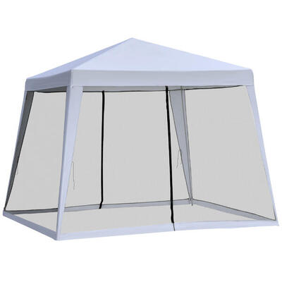 Outsunny Gazebo da Esterno 3x3m con Zanzariera in Poliestere e Metallo