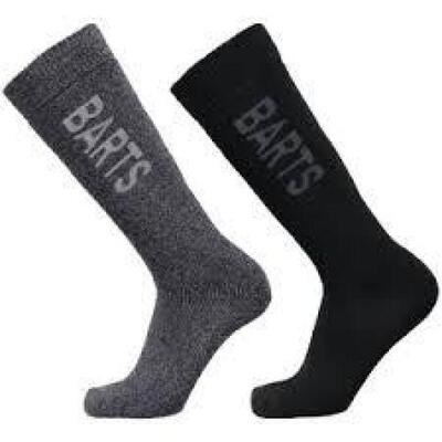 Barts barts kousen basic skisock 2 pack volwassene anthracite & black