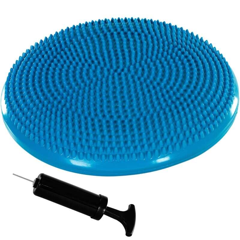 Perna cu aer pentru sezut/fitness,38 cm, MOVIT, albastru + pompa de aer neagra