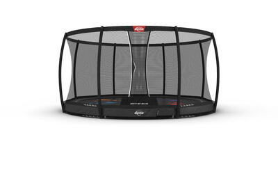 Trampoline berg elite + veiligheidsnet inground rond antracietgrijs 330