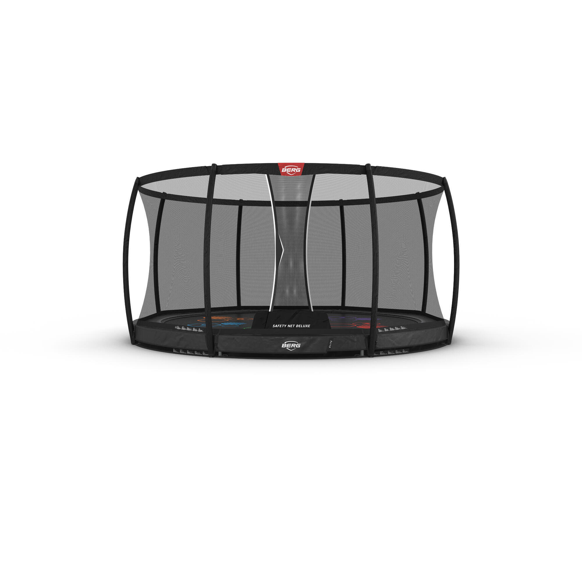 Trampolina okrągła wkopywana w ziemię z siatką bezpieczeństwa BERG Elite