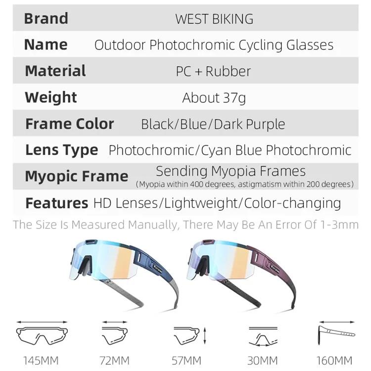 Lunettes de soleil de sport photochromiques UV400 6/7