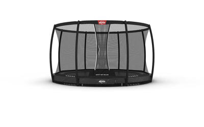 Trampoline berg elite 330 cm rond inground met veiligheidsnet antracietgrijs