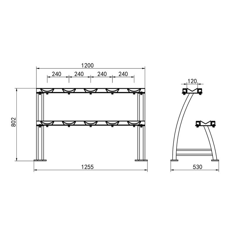 Suport comercial pentru gantere cu două niveluri Hms STR38