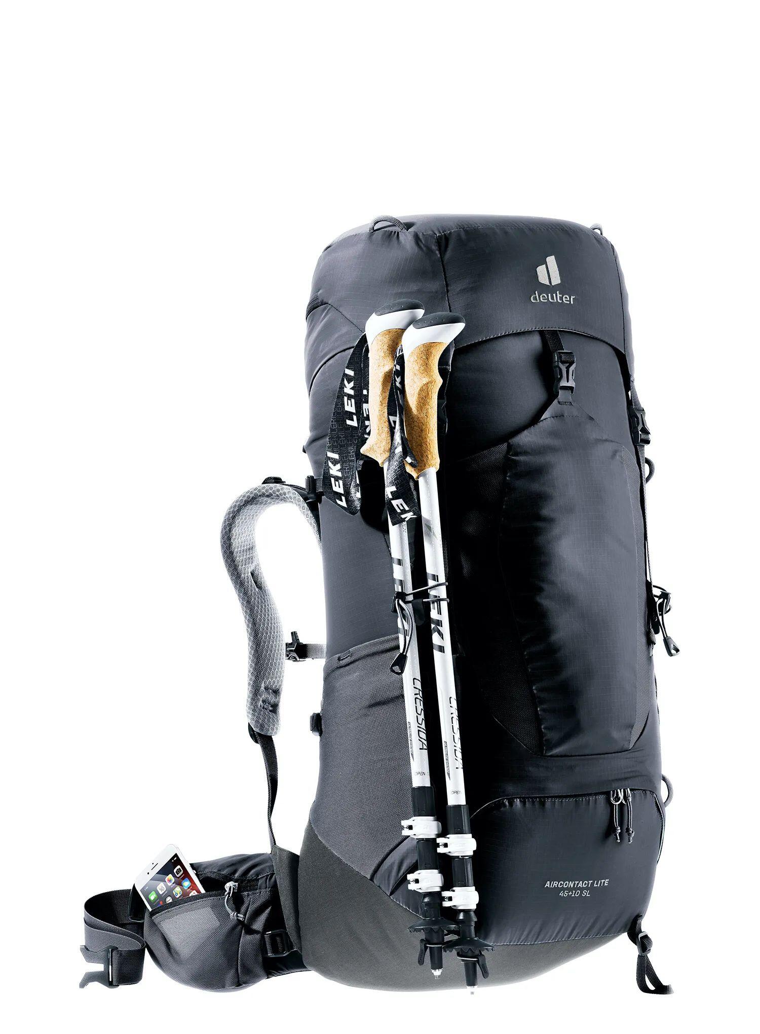Plecak trekkingowy damski Deuter Aircontact Lite 45 + 10 SL - black/graphite 7/13