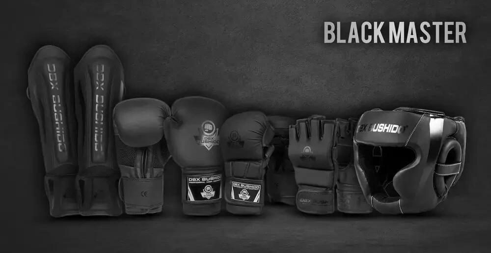 Zestaw do MMA rękawice kask i ochraniacze DBX Bushido Black Master 2/2