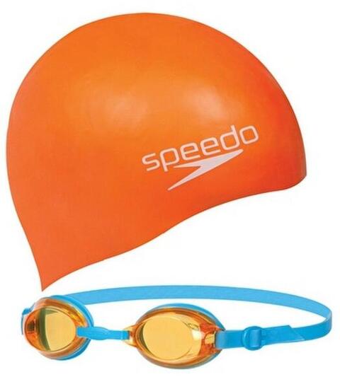 Schwimmbrille + Badekappe für Kinder Speedo Jet V2 Schwimmset
