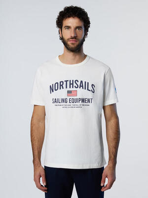 T-shirt con stampa lettering da uomo