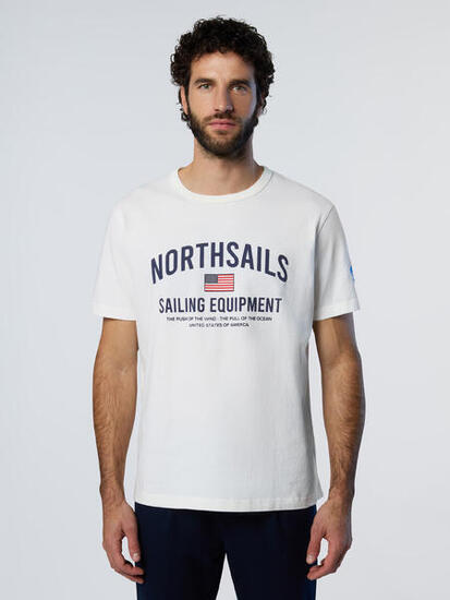 T-shirt con stampa lettering da uomo