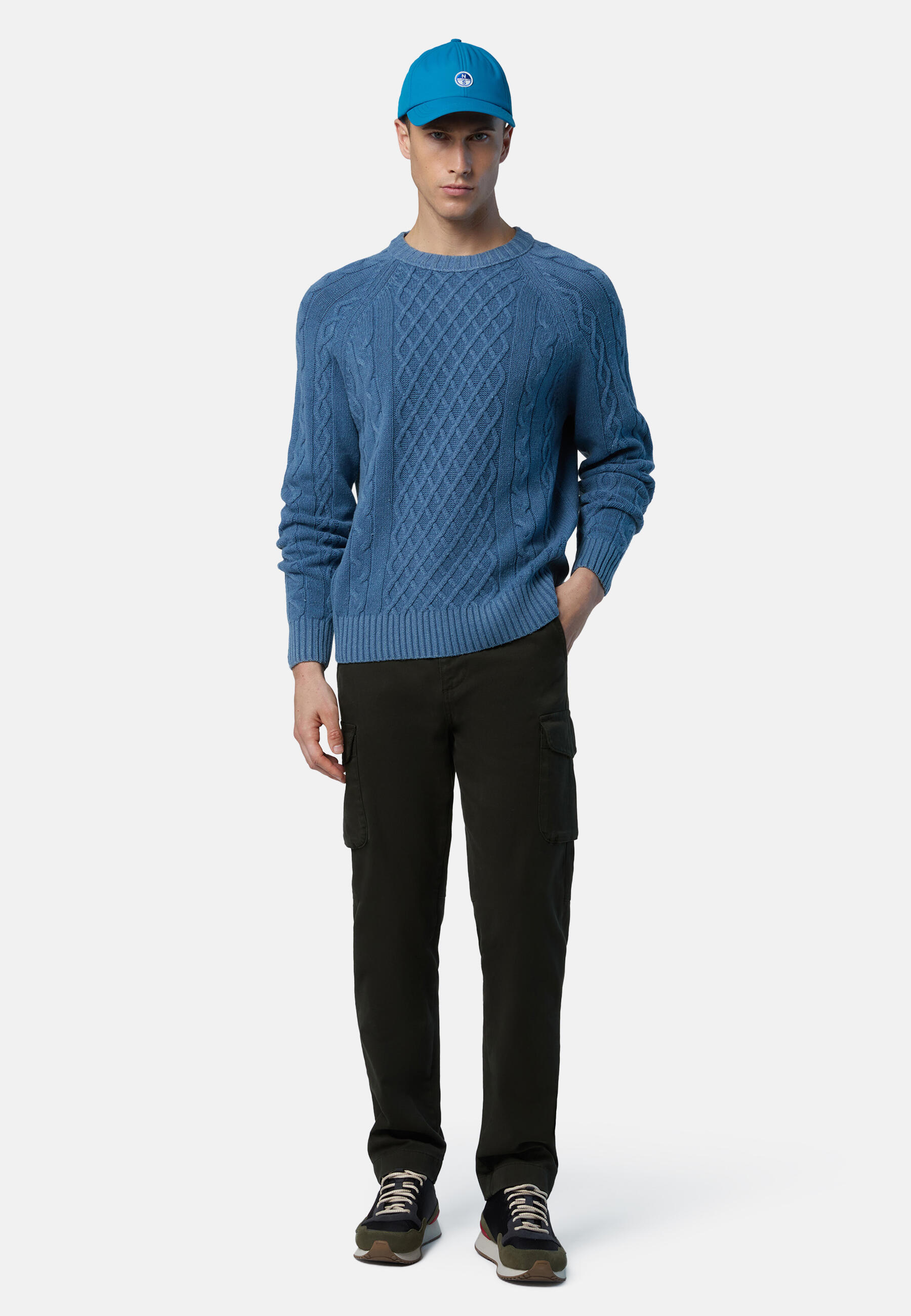 Zopfstrickpulli aus Merinowolle Herren 5/7