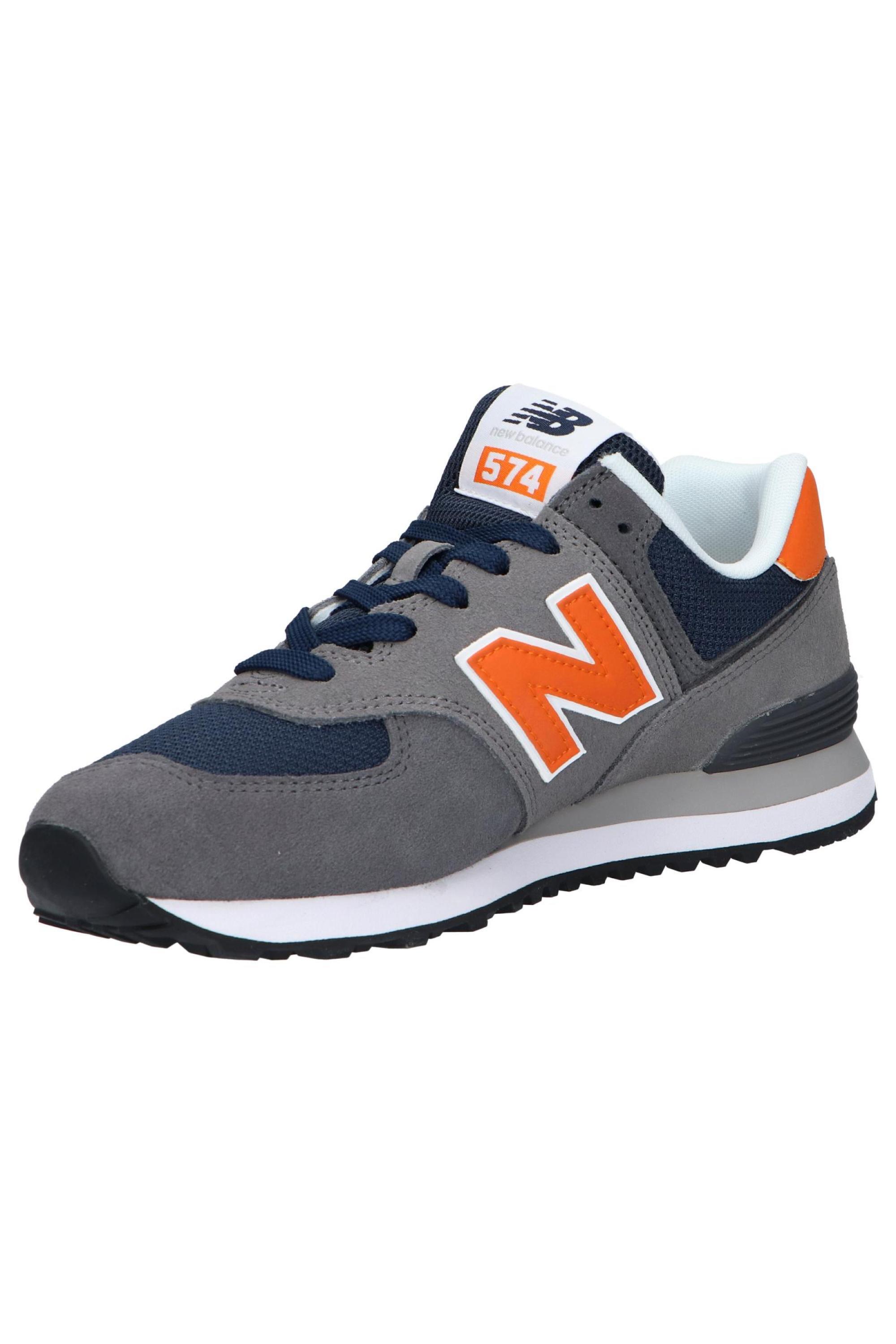 Sneakers uomo 574 Classic grigio e arancio 3/5