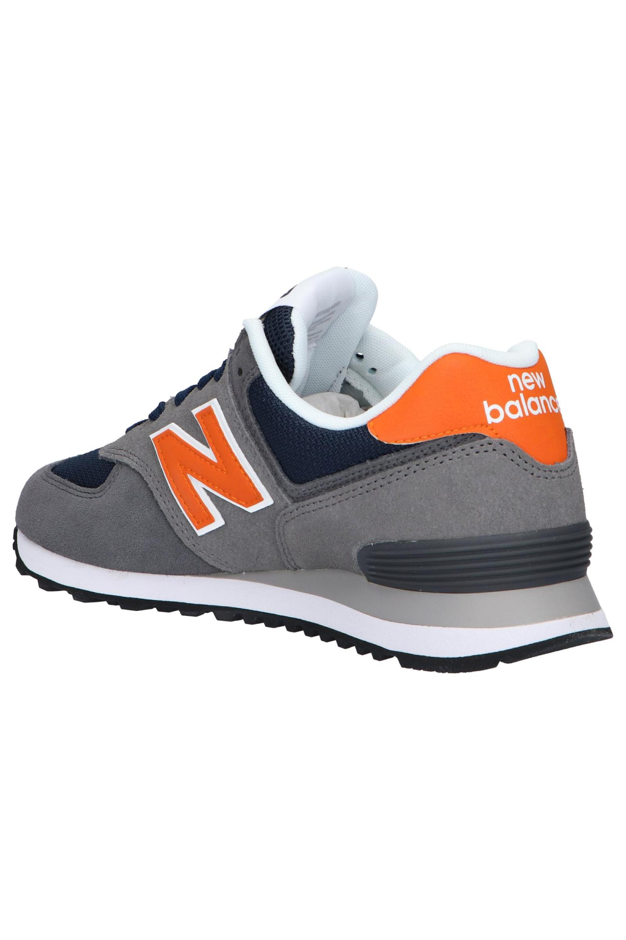 Sneakers uomo 574 Classic grigio e arancio 5/5