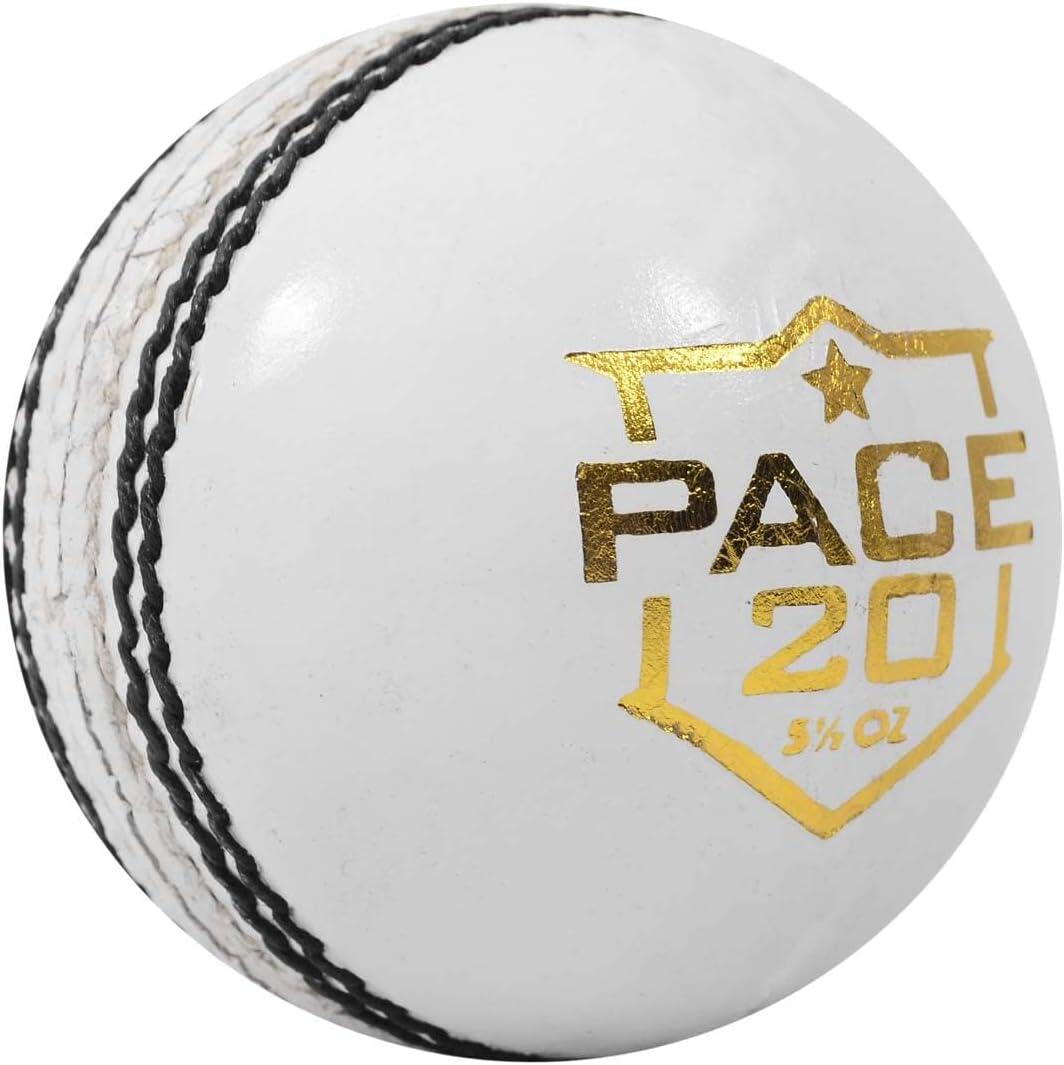 DSC Pace 20 Cricketball aus Leder | Farbe: Weiß | Größe: Standard 2/4