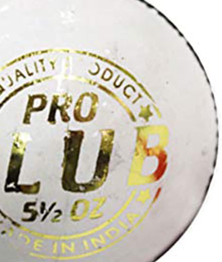 DSC Pro Club Cricketball | Farbe: Weiß | Größe: Standard | Für Herren und Jungen 3/5