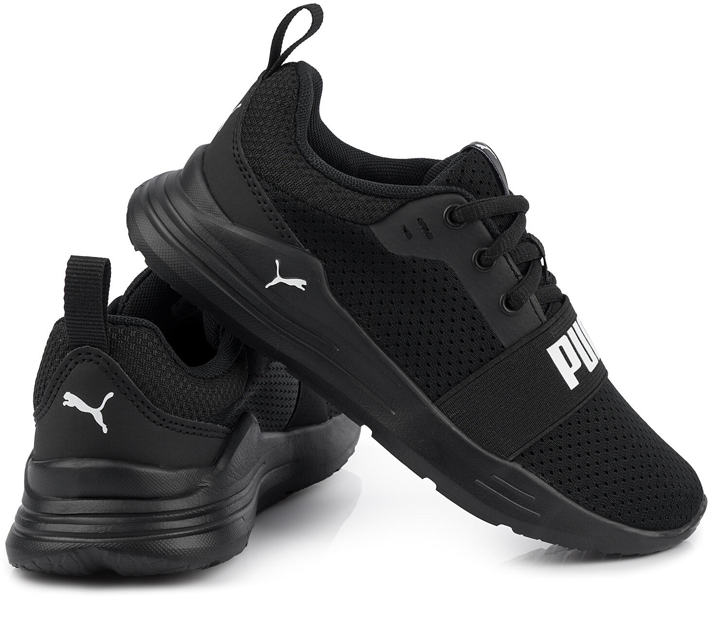 Dziecięce buty sportowe sneakersy lekkie czarne PUMA WIRED RUN PS 4/7