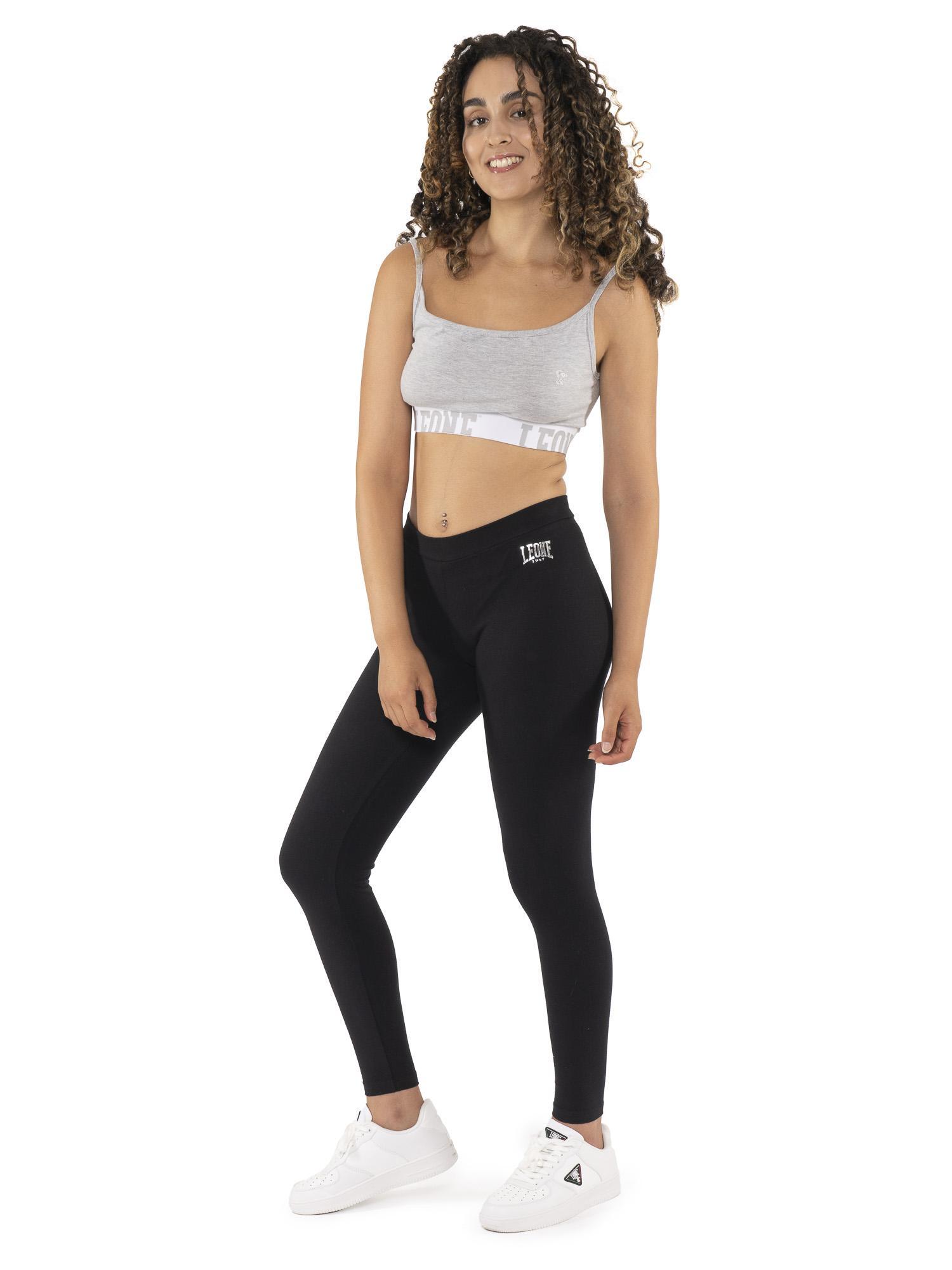 Leggings de mujer de algodón elástico, pequeño logo Leone 1947 Never Without 5/5