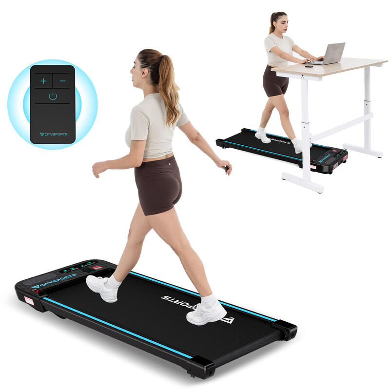 CITYSPORTS Tapis roulant,WP2X,Motore 440W- Velocità 1,0- 6,0 km/h-Bluetooth-Nero/Blu