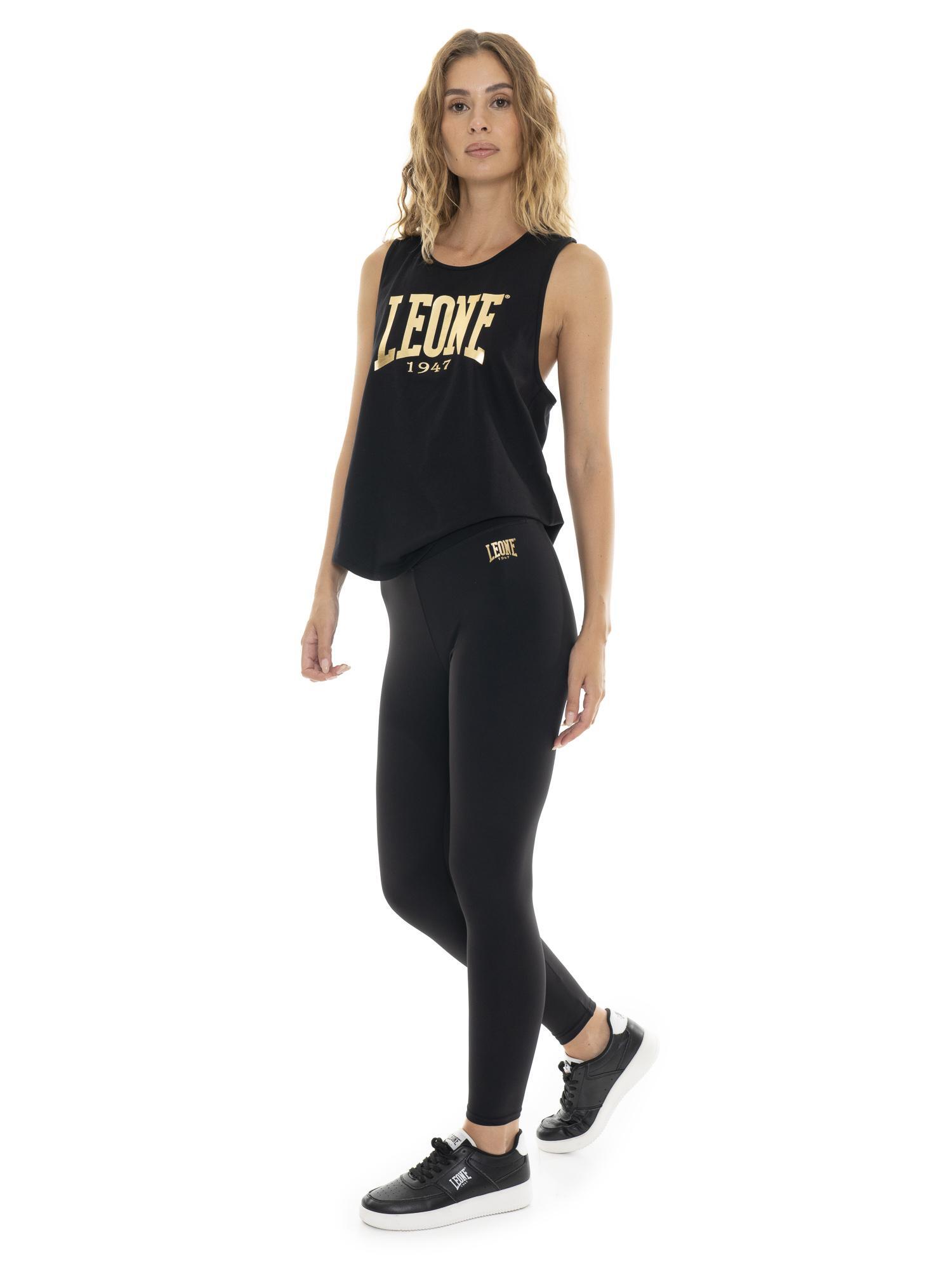 Leggings Damen Leone 1947 Apparel Gold Nylon Logo Nieten 5/5