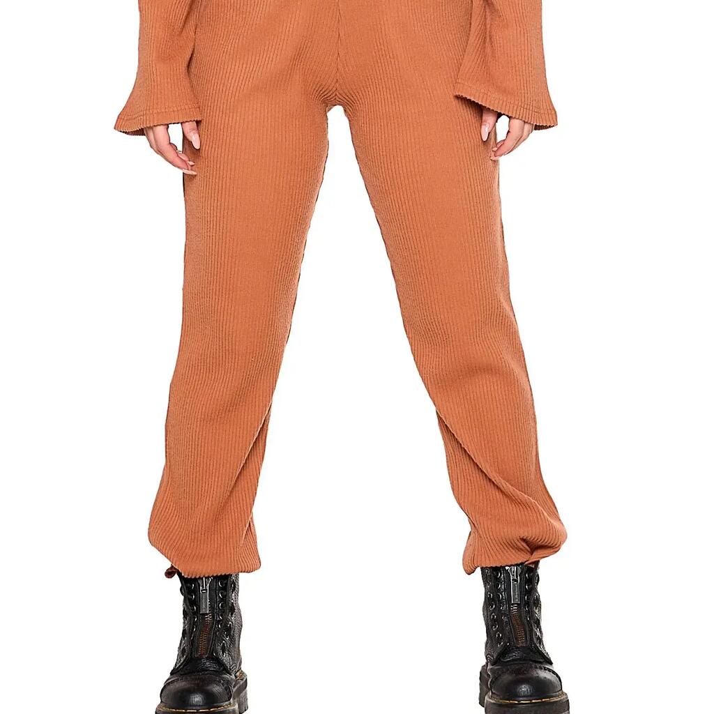 Woman rib sweatpants Relaxed