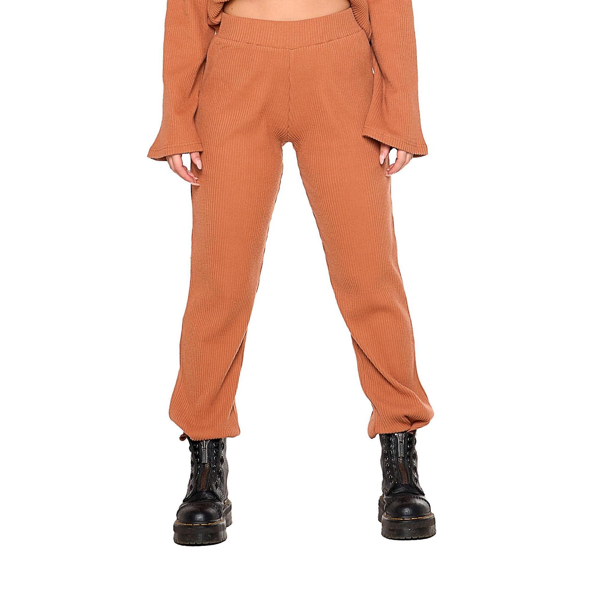 Leone 1947 Apparel - Pantalon Palazzo Côtelé Femme Hiver "relaxed" - Pantalons - Orange - Decathlon
