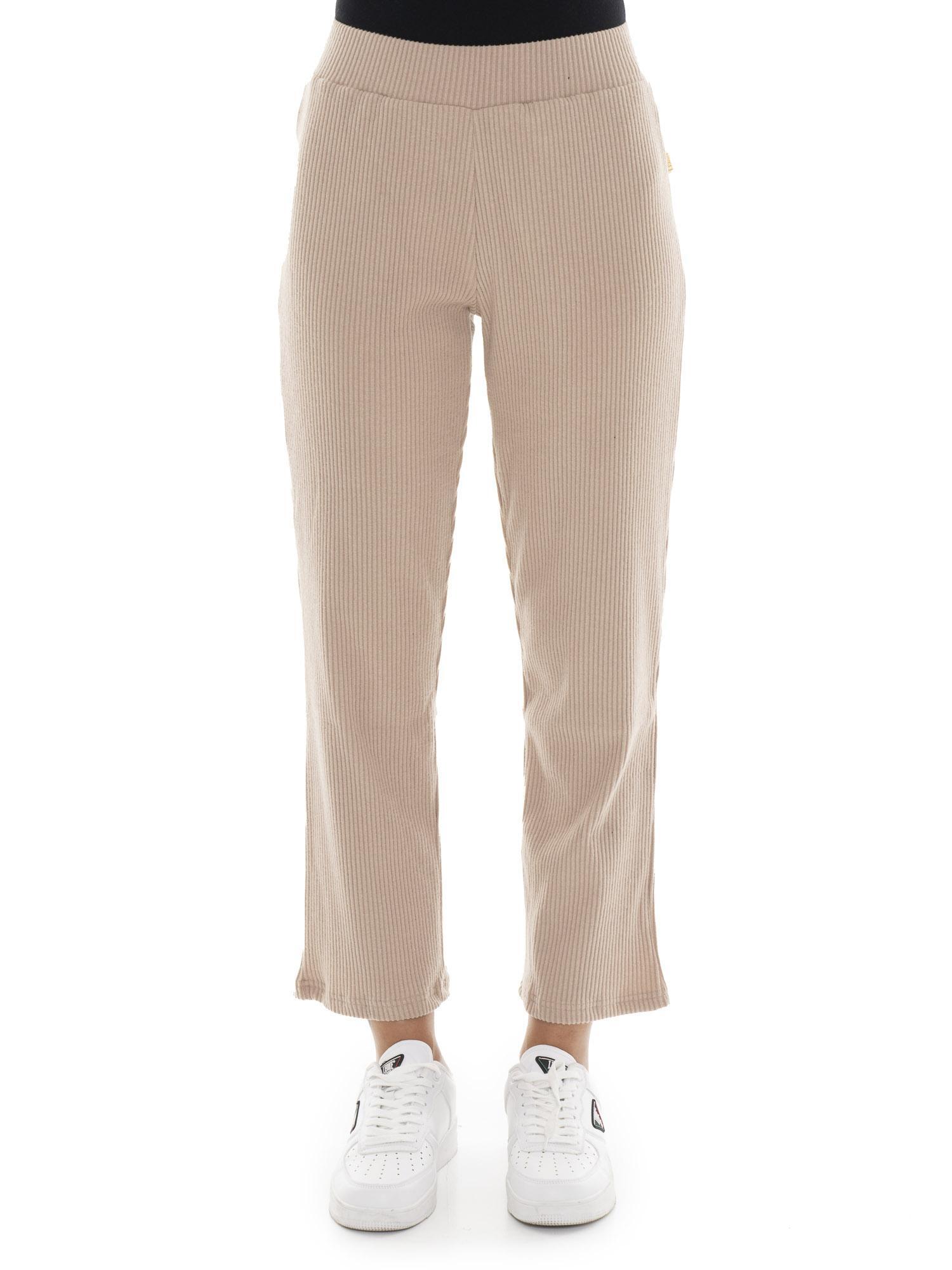 Pantalone palazzo da donna invernale in costina "Relaxed" 6/8