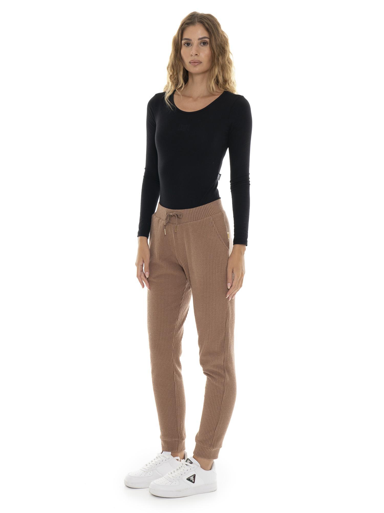 Pantalone da donna invernale in costina con polsini "Relaxed" 7/8