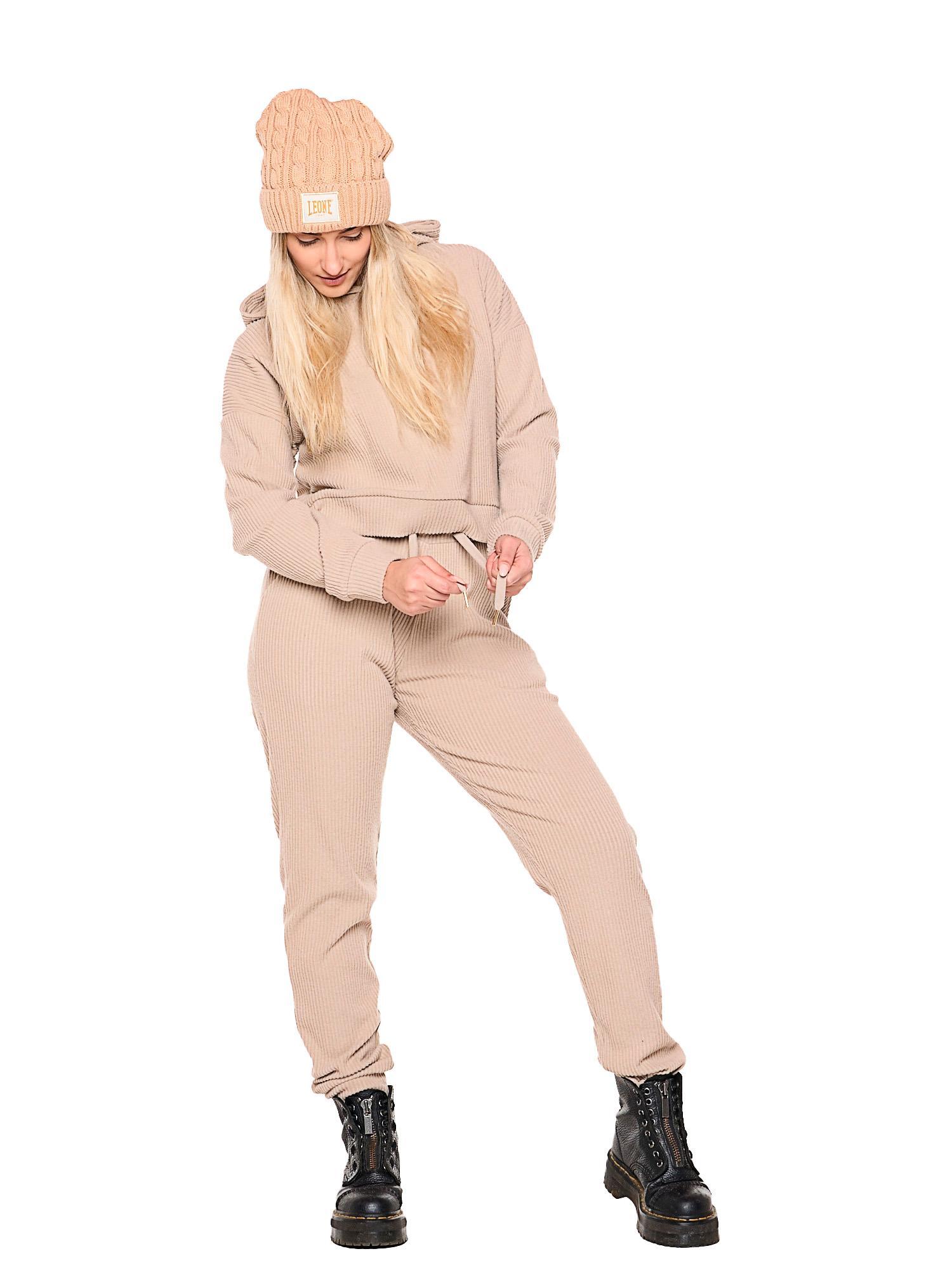 Pantalone da donna invernale in costina con polsini "Relaxed" 5/8