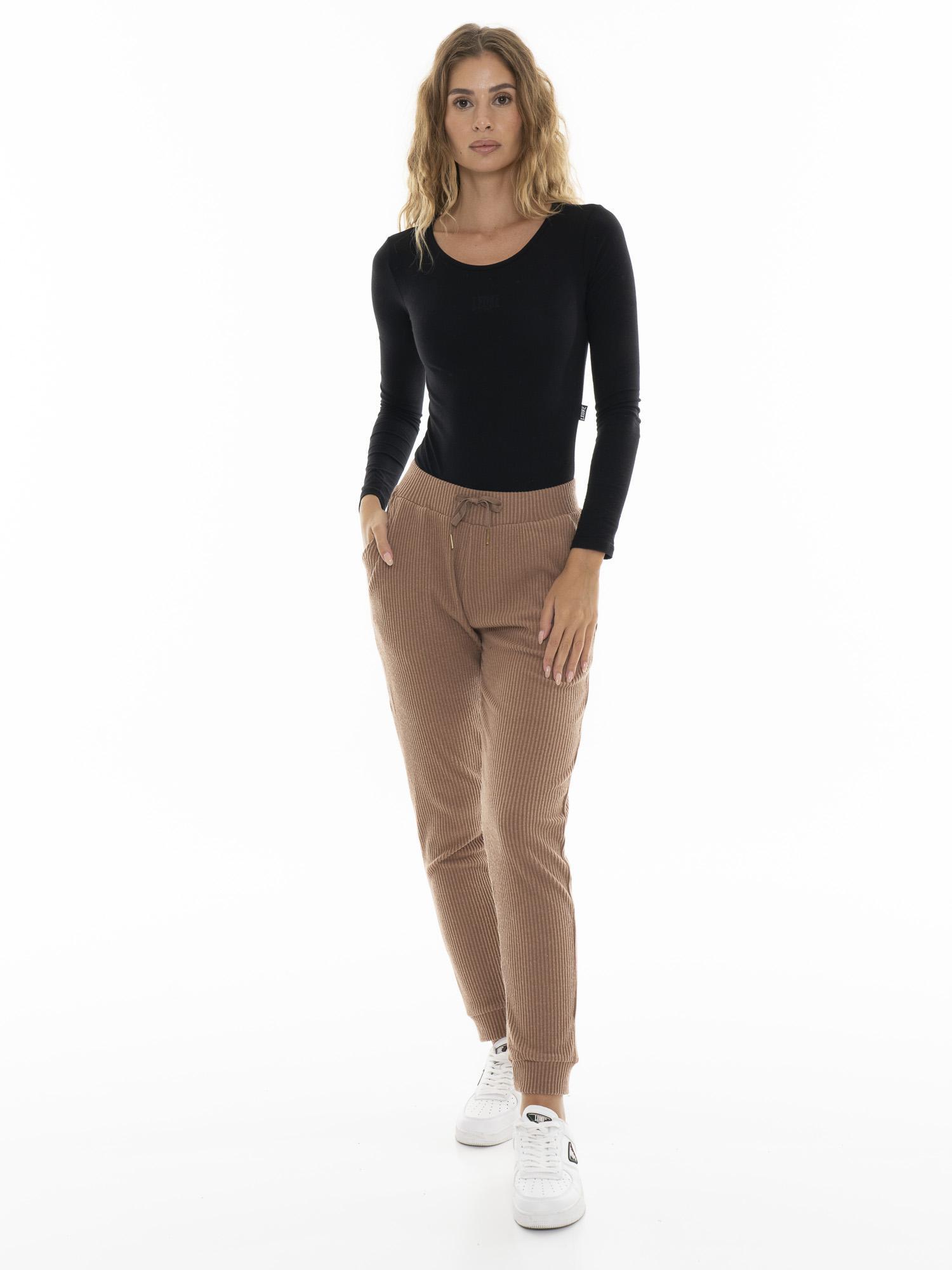 Calças caneladas femininas de inverno com punhos "relaxados" 5/7