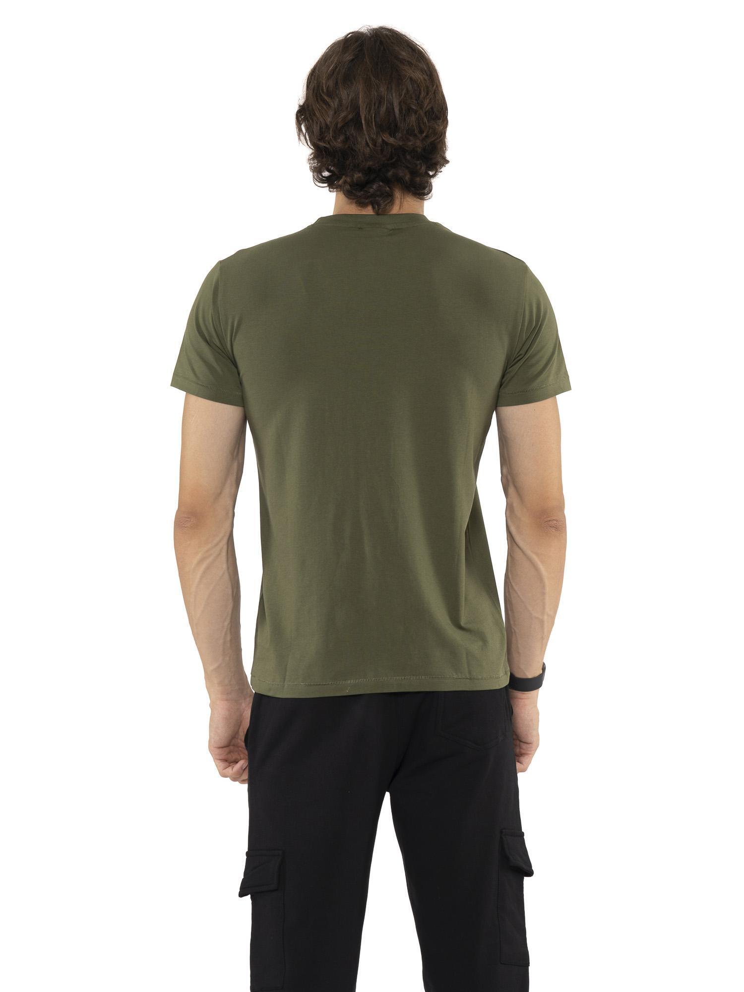 Heren T-shirt met korte mouwen van stretchkatoen met klein "Basic"-logo 4/7