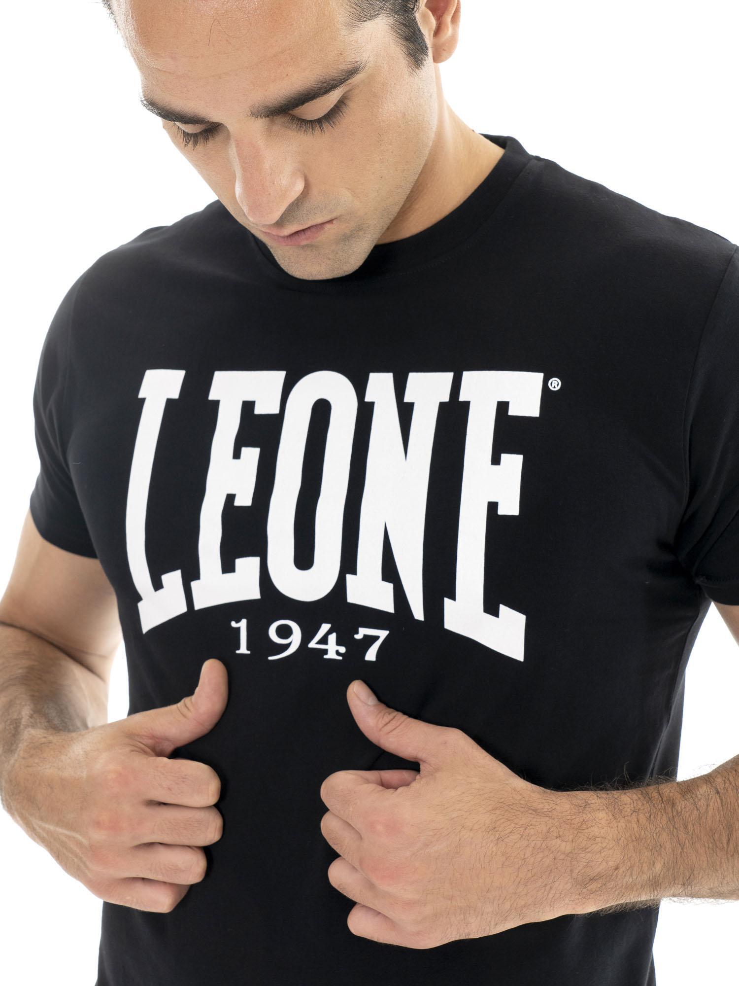 Leone 1947 Basic T-shirt met korte mouwen en stretchkatoen en groot logo 3/5