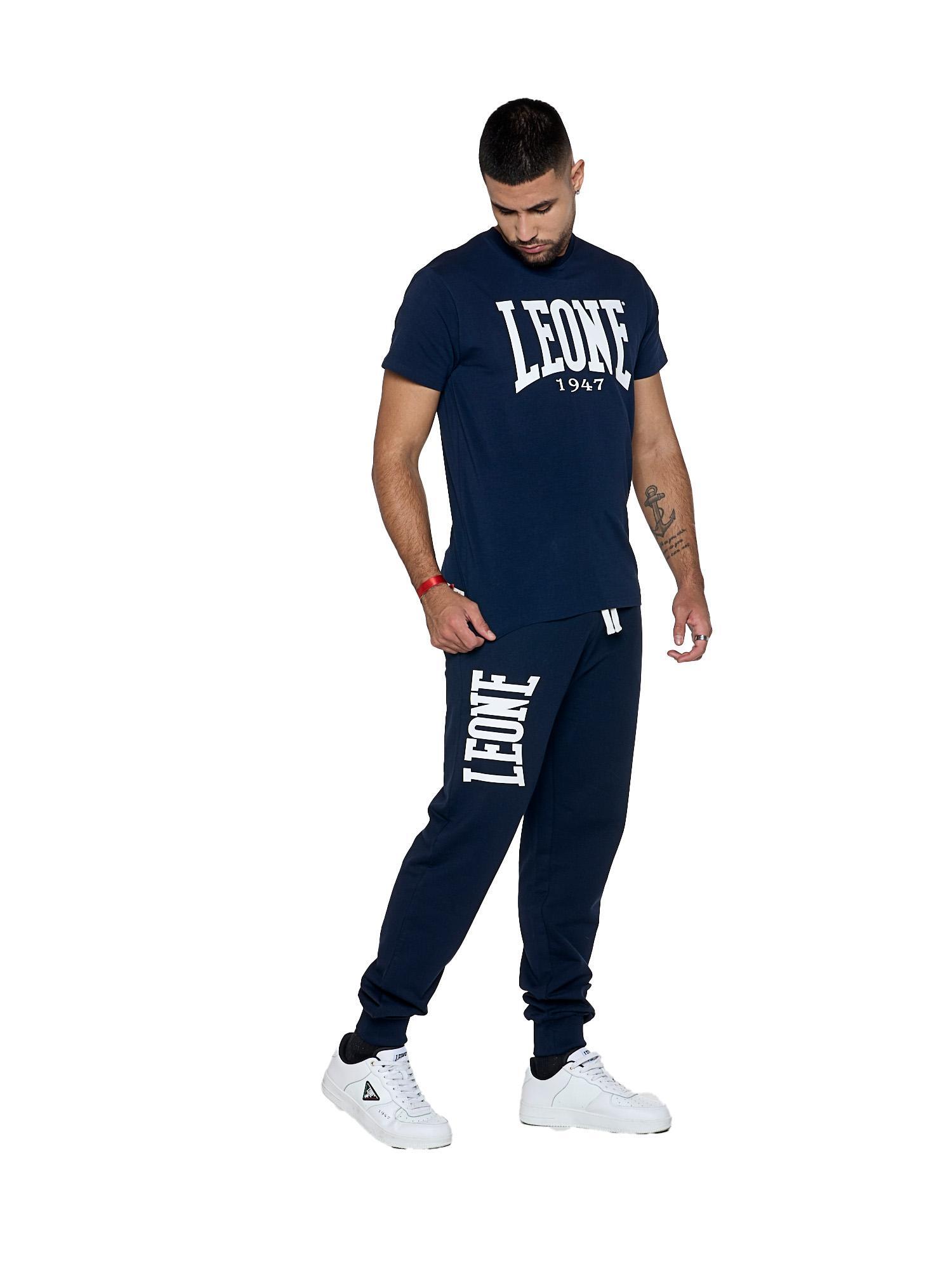 Leone 1947 Basic T-shirt met korte mouwen en stretchkatoen en groot logo 3/5