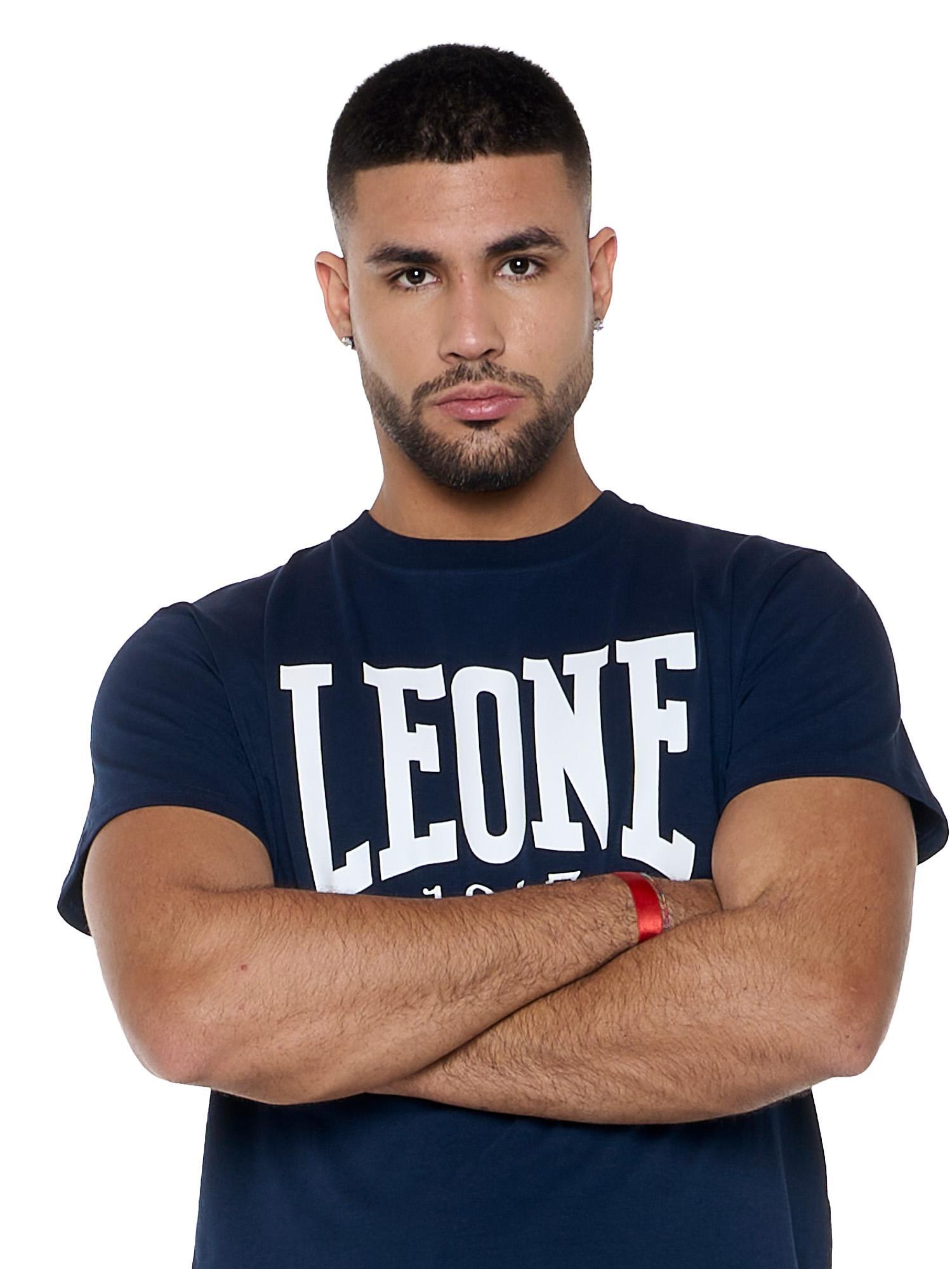 Leone 1947 Basic T-shirt met korte mouwen en stretchkatoen en groot logo 5/5