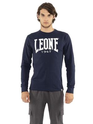 T-shirt da uomo in cotone elasticizzato a manica lunga con logo grande "Basic