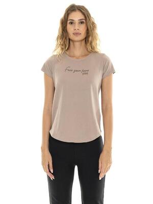 Relaxed dames-t-shirt met korte mouwen