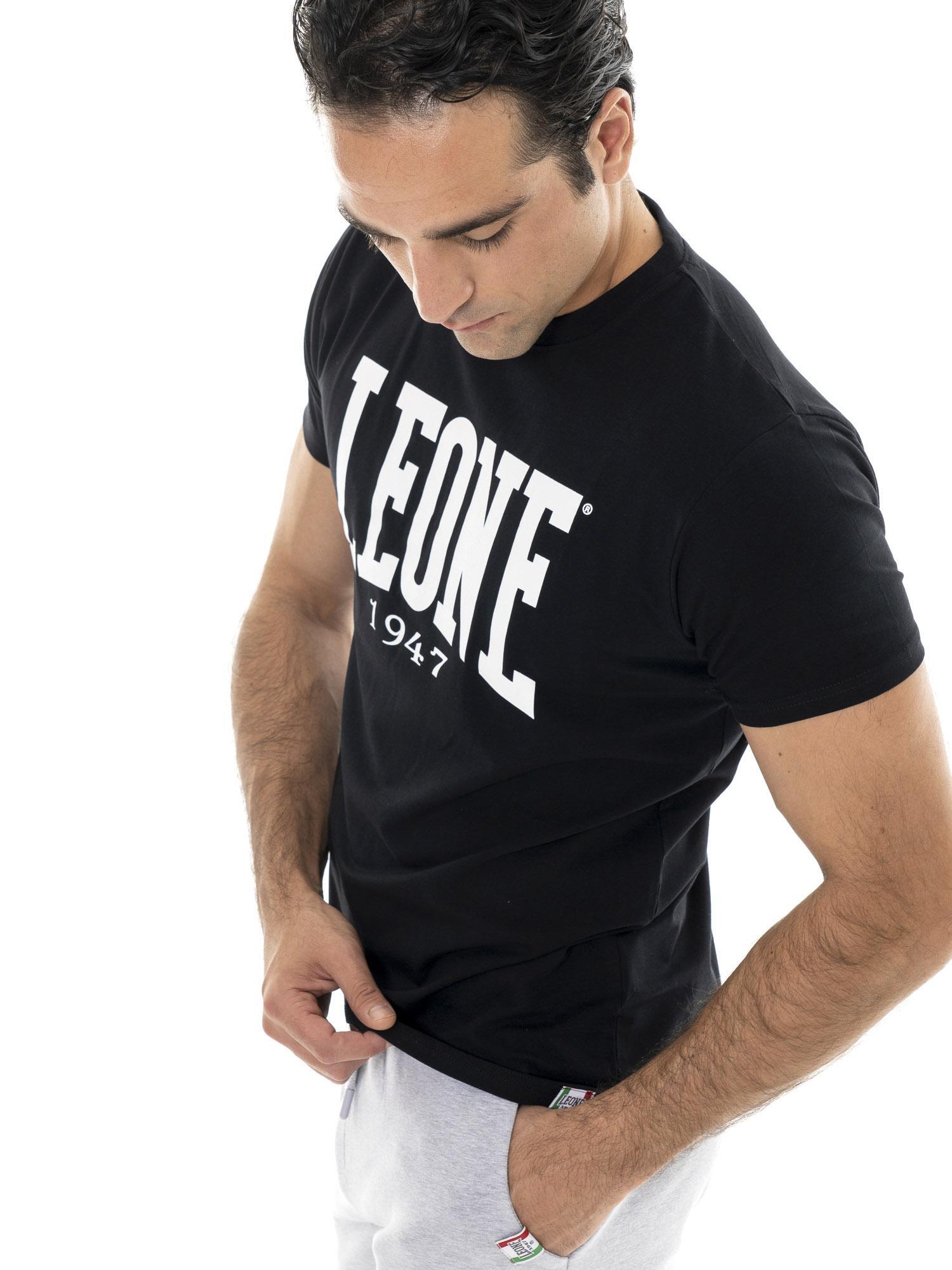 Leone 1947 Basic T-shirt met korte mouwen en stretchkatoen en groot logo 5/5