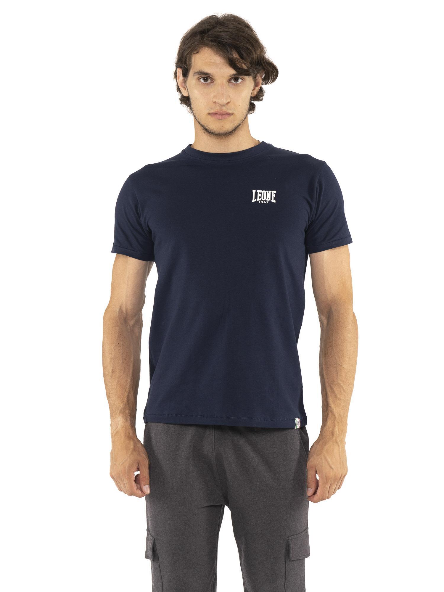 LEONE 1947 APPAREL T-shirt da uomo in cotone elasticizzato a manica corta con logo piccolo "Basic"