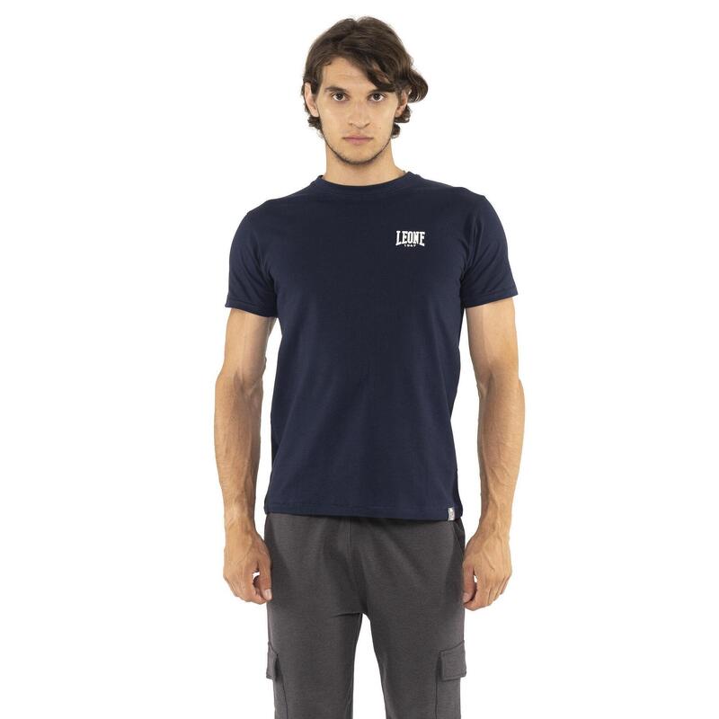 Tricou bărbătesc cu mânecă scurtă din bumbac elastic, cu logo mic „Basic”