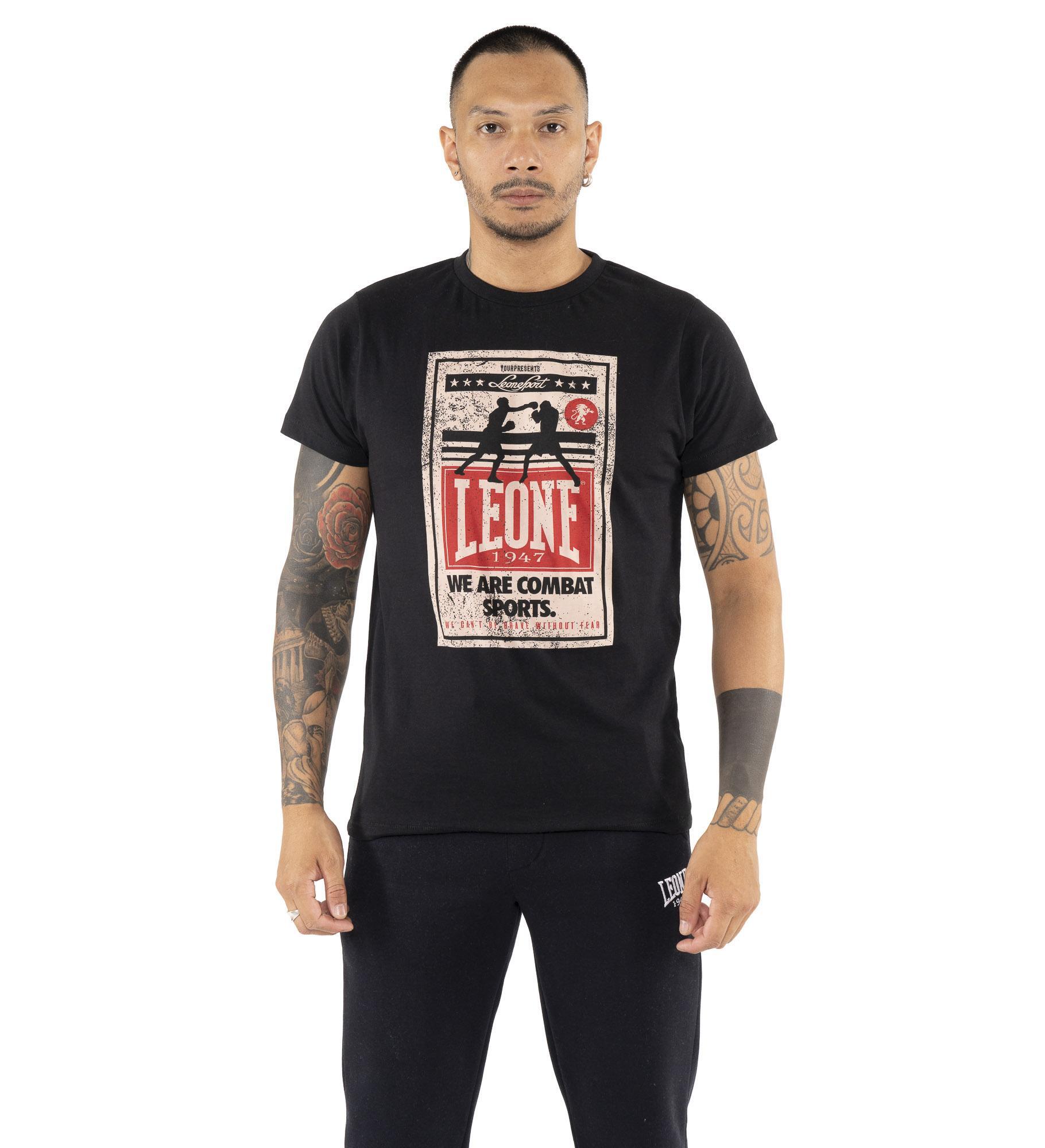 LEONE 1947 APPAREL Heren t-shirt met korte mouwen en "Metropolitan" bokswedstrijdprint