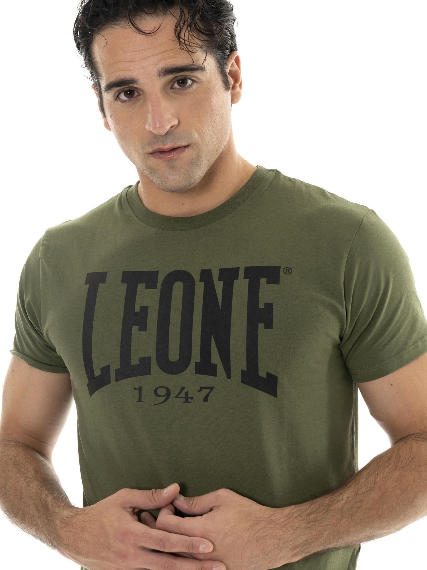 Camiseta básica de algodón elástico de manga corta con logo Leone 1947 5/5