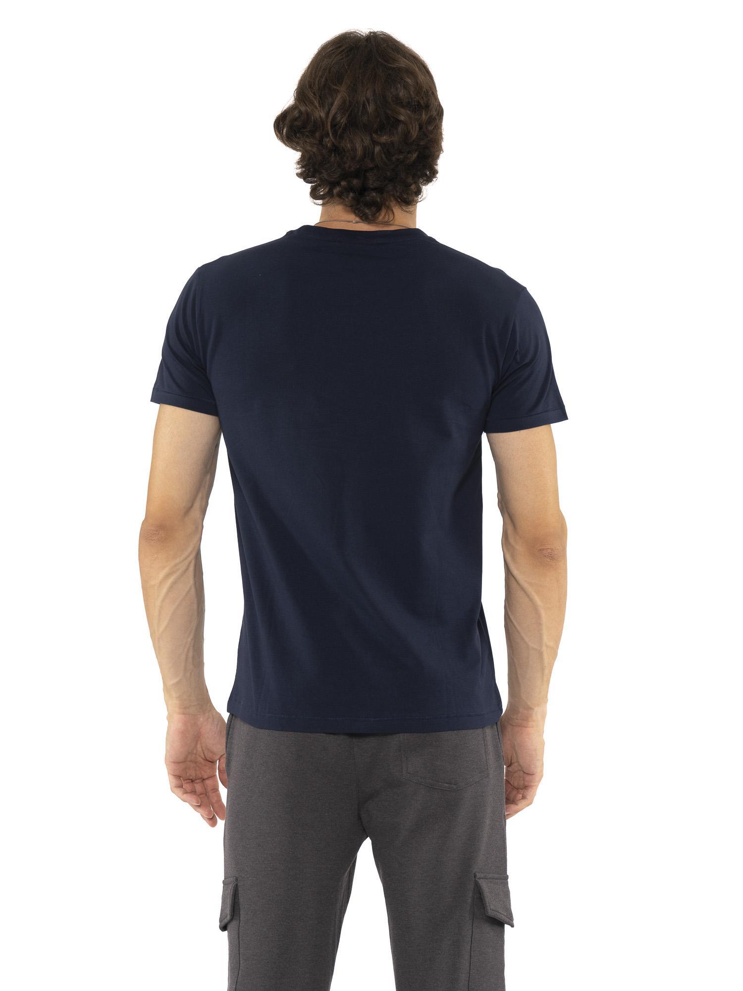 T-shirt à manches courtes pour homme en coton stretch avec petit logo « Basic » 4/7