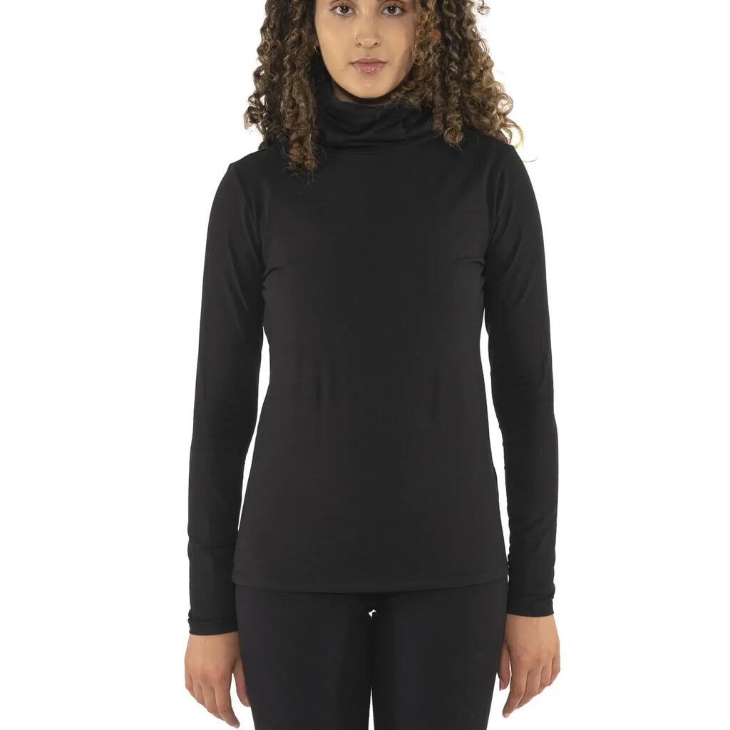Women's long-sleeved turtleneck T-shirt with Leone 1947 Never Without plaque