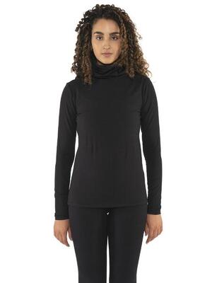 nooit zonder" dames-t-shirt met col en lange mouwen